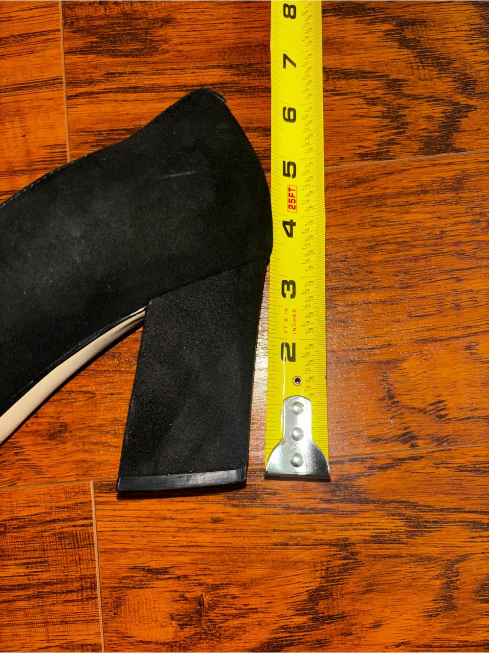 Marc Fisher Black Suede Keri Pump Pointed Toe Block Heel Stylish Pumps Women’s 9 - Picture 5 of 8